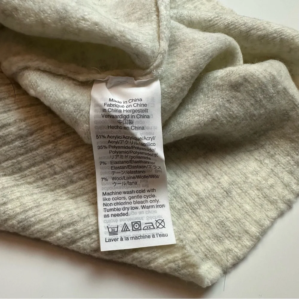 J.Crew Cream Marled Crewneck Sweater Women’s M Cotton Blend Classic Knit